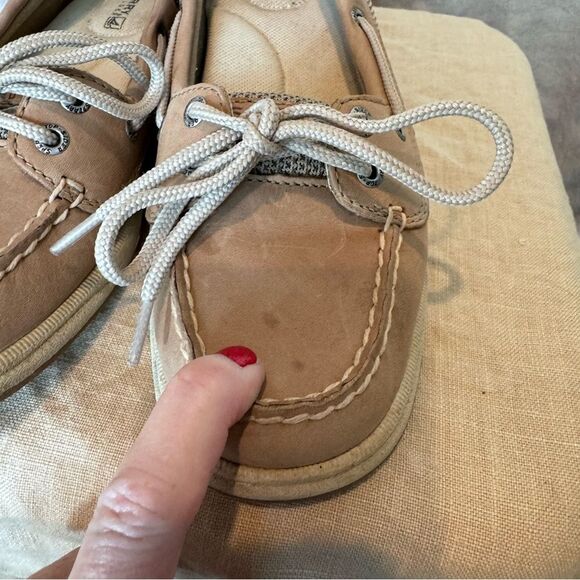 Sperry Top Sider Leather Boat Shoe Size 6 Mesh Side Cushioned - Picture 8 of 11